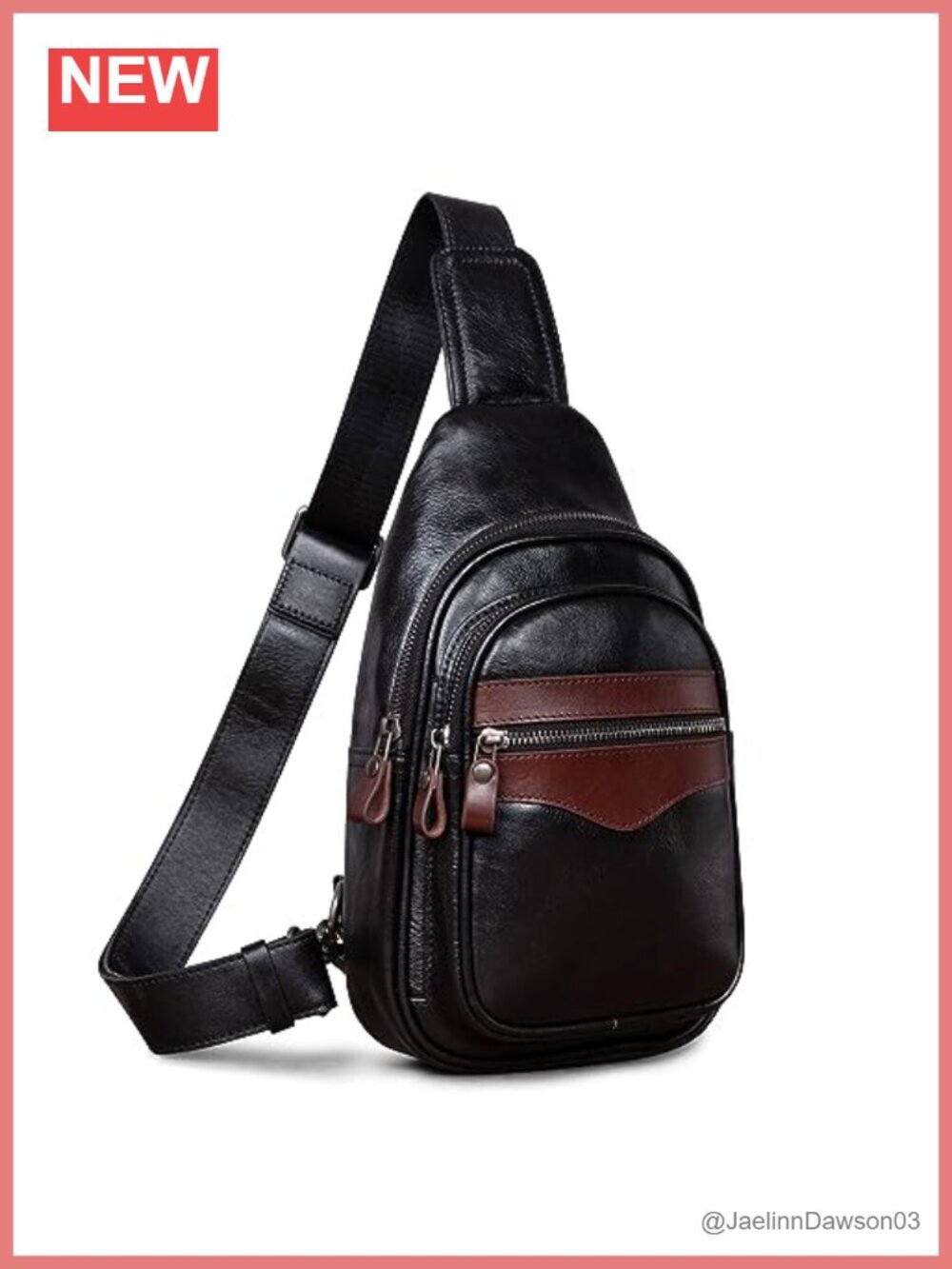 Genuine Leather Sling Bag Crossbody Shoulder Purse Anti-Theft Travel